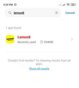 lemon8 for Android phone